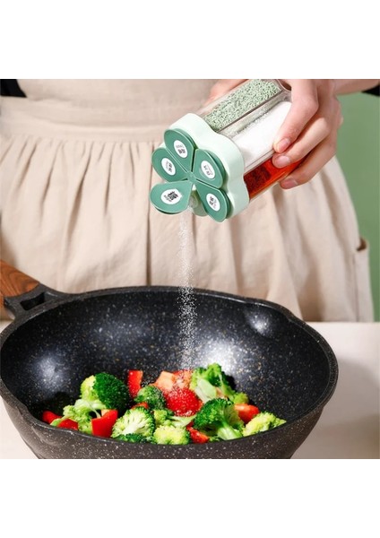 Mavi 5 In 1 Çok Fonksiyonlu Flap Baharat Kabı Açık Kamp Baharat Kavanoz Plastik Baharat Şişesi Mutfak Alet Setleri (Yurt Dışından)