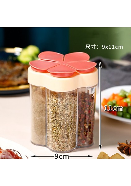 Mavi 5 In 1 Çok Fonksiyonlu Flap Baharat Kabı Açık Kamp Baharat Kavanoz Plastik Baharat Şişesi Mutfak Alet Setleri (Yurt Dışından)