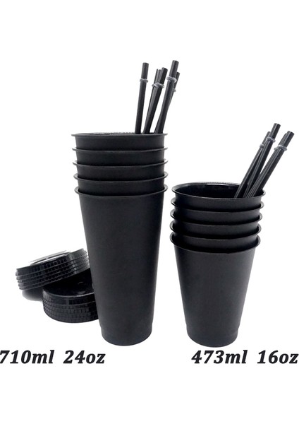 5 Adet 700ML-ŞEFFAF 5 Adet 473ML/700ML Siyah Yeniden Kullanılabilir Plastik Su Şişesi Soğuk Kapaklı Bardak ve Saman Sihirli Tumbler Kişiselleştirilmiş Tumbler Kahve Kupa (Yurt Dışından) modelleri