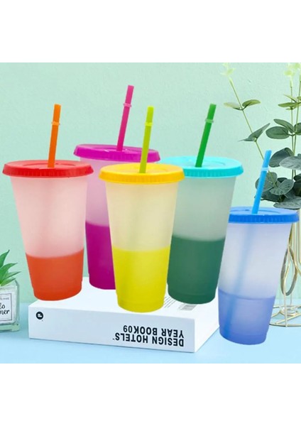 Sarı 700 ml Yeniden Kullanılabilir Pp Saman Bardak Su Şişesi Bardak Saman Rengi Değişen Içme Bardağı Su Şişesi Bardak Saman Kupa Drinkware (Yurt Dışından) fiyatları