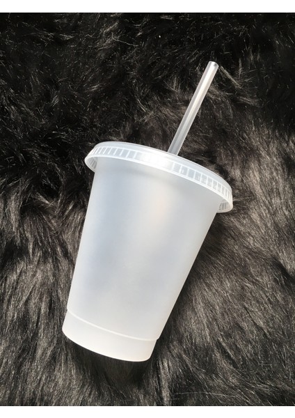 Katı Beyaz 401-500ML 473ML 480ML 500ML 16OZ Boş Düz Plastik Bardak Soğuk Bardak Soğuk Içecek Pipetli Bardak ve Kapaklı (Yurt Dışından)