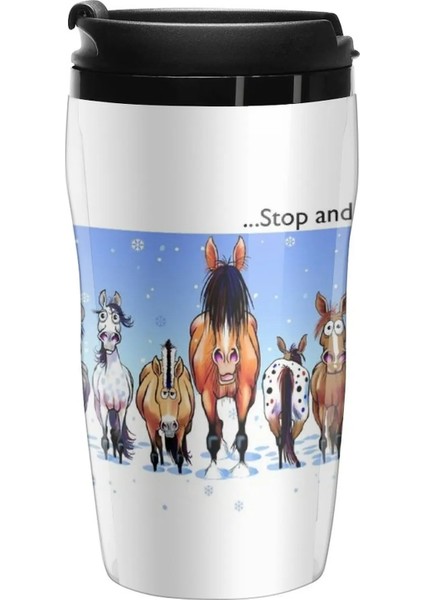 250ML At Fergus: "hayat Kısa... Durun ve Atları Koklayın" Seyahat Kahve Kupa Bardak Kahve Kahve Aksesuarı Kelebek Fincan (Yurt Dışından) fiyatları