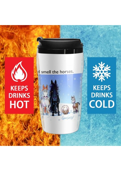 250ML At Fergus: "hayat Kısa... Durun ve Atları Koklayın" Seyahat Kahve Kupa Bardak Kahve Kahve Aksesuarı Kelebek Fincan (Yurt Dışından) indirimleri