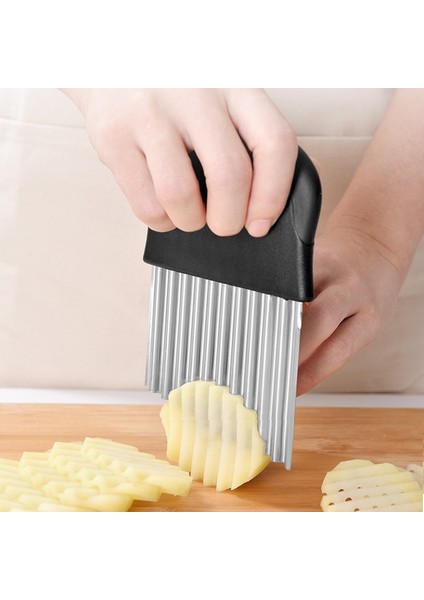 Gümüş Patates Kesici Cips Patates Kızartması Kıyıcı Makinesi Soyucu Dalga Kesim Hamur Meyve Sebze Bıçağı Tırtıklı Bıçak Patates Kızartma Makinesi Araçları (Yurt Dışından) fiyatları