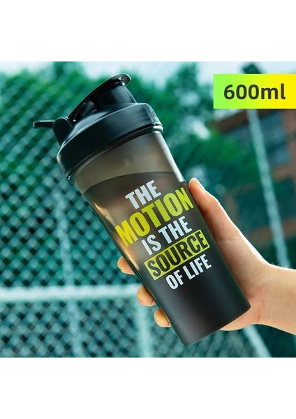Siyah 600ML 400-600ML Gıanxı Shaker Şişeleri Spor Salonu Spor Protein Tozu Karıştırma Şişesi Açık Taşınabilir Sızdırmaz Plastik Bardak Drinkware (Yurt Dışından)