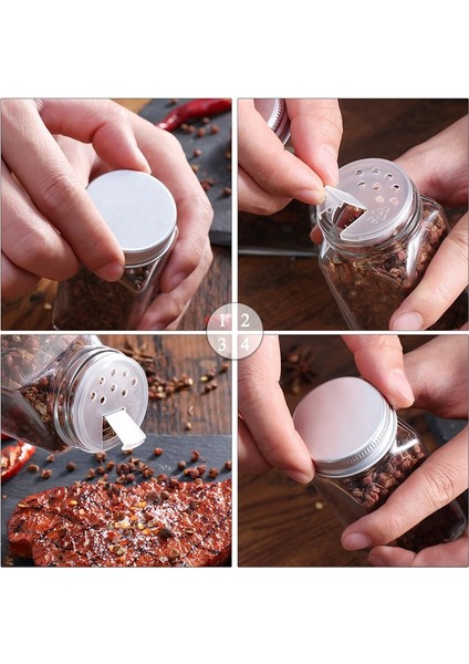 Raf Setleri Cam Baharat Kavanoz Seti Baharat Kutusu Kapağı Çeşni Potu Baharat Şişesi Cam Mutfak Malzemeleri ve Malzemeleri Tuzluk Teneke Kutu (Yurt Dışından) fiyatları