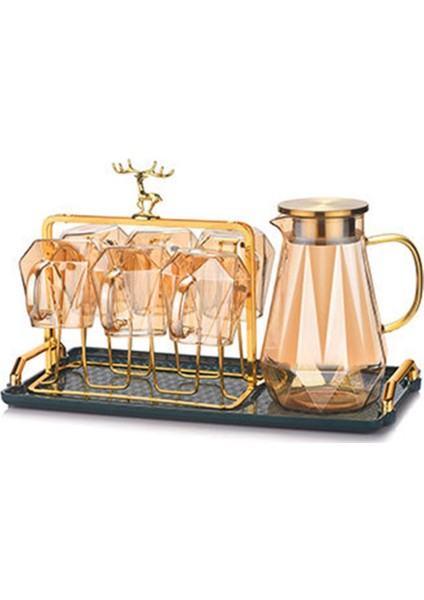 1 Adet Amber Lüks Elmas Şekli Kristal Cam Su Isıtıcısı Bardak Seti Temizle Elmas Soğuk Su Sürahisi Suyu Içecek Sürahi Sürahi Ev Drinkware (Yurt Dışından) fiyatları