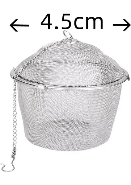 4.5 cm Baharat Baharat Topu Sepeti Çay Topu Paslanmaz Çelik Lezzet Torbası Tencere Tadı Halojen Kutu Çanta Çorba Tadı Kutusu Süzgeç Sepeti (Yurt Dışından)
