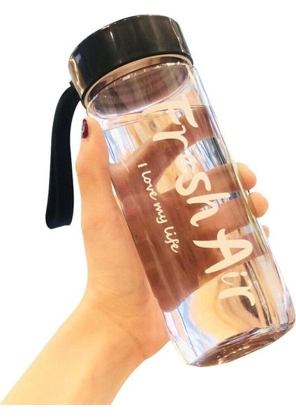 Şeffaf Siyah 600 ml Spor Su Şişesi Bpa Içermeyen Sızdırmaz Plastik Şişe Yoga Bisiklet Için Erkekler Kızlar Için Dayanıklı Büyük Kapasiteli Xqmg (Yurt Dışından)