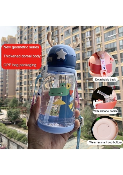 Mavi 501 600 ml Çocuklar Su Sippy Boynuz 600 ml Yaratıcı Karikatür Bebek Besleme Bardak Pipetli Sızdırmaz Şişeler Açık Çocuk Fincan (Yurt Dışından) fiyatları