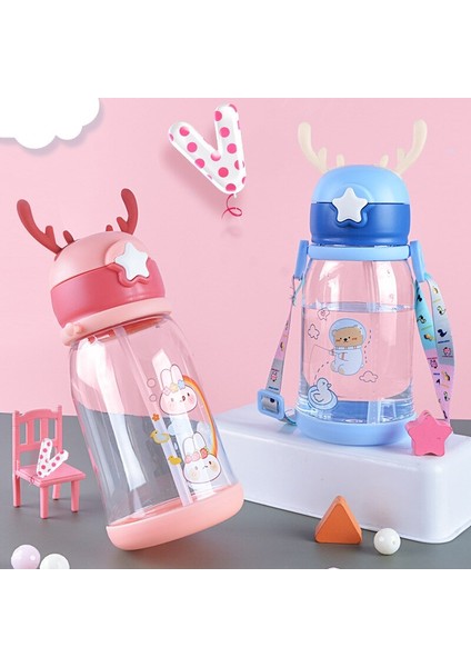 Mavi 501 600 ml Çocuklar Su Sippy Boynuz 600 ml Yaratıcı Karikatür Bebek Besleme Bardak Pipetli Sızdırmaz Şişeler Açık Çocuk Fincan (Yurt Dışından) indirimleri