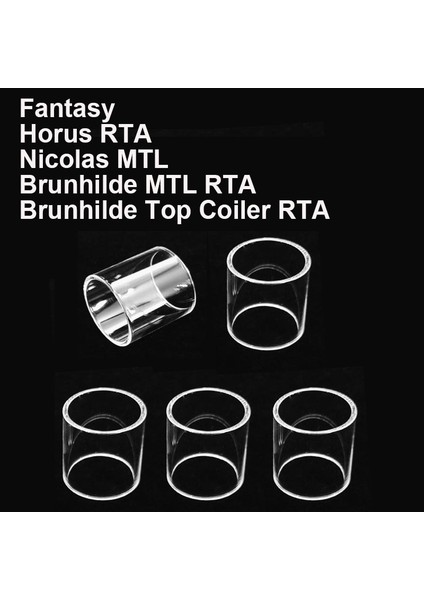 Nicolas Mtl Vapefly Fantasy Horus Için 5 Adet Düz Cam Tankı Rta Nicolas Mtl Brunhilde Mtl Rta Brunhilde Üst Bobin Rta Cam Tüpler (Yurt Dışından)