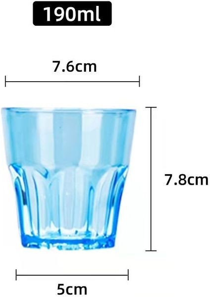 4 Adet Mavi 190 ml 4 Adet Akrilik Renkli Bira Bardağı Bar Sekizgen Bardak Kalınlaşmış Damla Cam Plastik Şarap Bardağı Çay Bardağı Kahvaltı Süt Bardağı Ev Kupa (Yurt Dışından)
