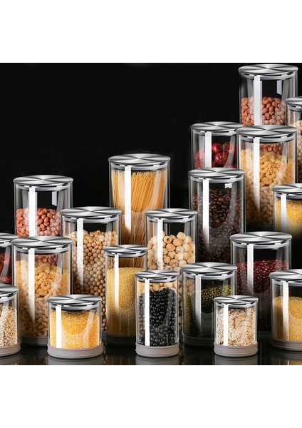 Resim Olarak 10 Konteyner Tahıllar Için Paslanmaz Çelik Kapaklı Cam Kavanoz Cam Baharat Kavanozları Depolama Gıda Sınıfı 304 Paslanmaz Çelik Depolama Tankı (Yurt Dışından) fiyatları
