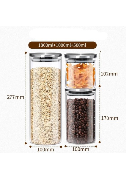 Resim Olarak 10 Konteyner Tahıllar Için Paslanmaz Çelik Kapaklı Cam Kavanoz Cam Baharat Kavanozları Depolama Gıda Sınıfı 304 Paslanmaz Çelik Depolama Tankı (Yurt Dışından) indirimleri