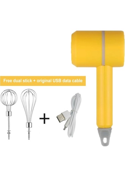 Sarı Kablosuz Elektrikli Yiyecek Mikseri 2 In 1 Elektrikli Yiyecek Karıştırıcısı Yüksek Güçlü Hamur Karıştırıcı Yumurta Çırpıcı Pişirme El Mikseri Mutfak Gereçleri (Yurt Dışından)