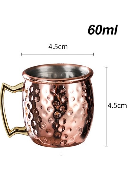 B 60ML Yeni Mini 60ML Moskova Katır Kupa Kahve Şarap Ayı Kupası Dövülmüş Bakır Kaplama Bardak Ev Mutfak Bar Malzemeleri Mutfak Drinkware Kupalar (Yurt Dışından)