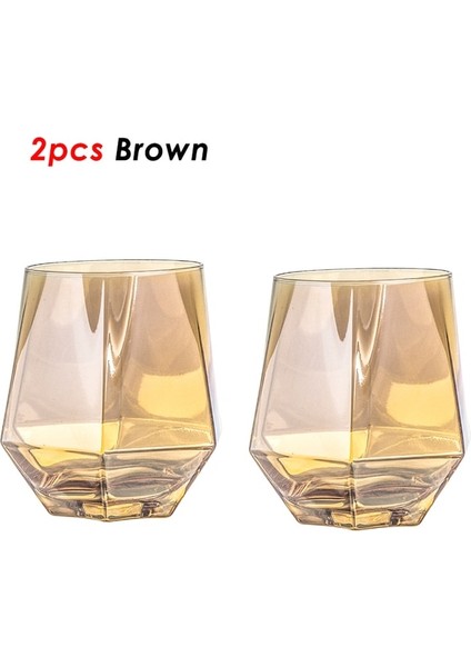 2 Adet Bardak Kahverengi Lüks Elmas Şekli Cam Su Isıtıcısı Doğal Ahşap Top Kapaklı Temizle Soğuk Su Sürahisi Suyu Içecek Sürahi Ev Drinkware (Yurt Dışından)