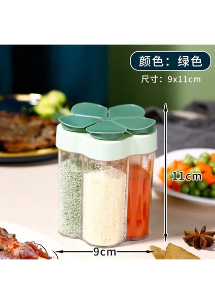 Yeşil 4 In 1 Plastik Tuz ve Biber Çalkalayıcı Kutusu Baharatlık Kavanoz 4 Bölmeli Kamp Baharat Kavanoz Kapaklı Barbekü Pişirmek Için (Yurt Dışından) fiyatları