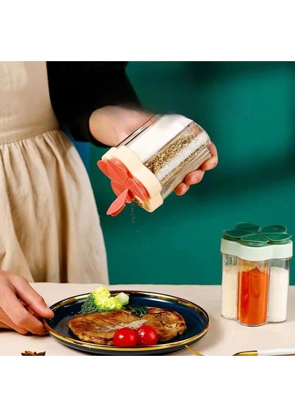 Yeşil 4 In 1 Plastik Tuz ve Biber Çalkalayıcı Kutusu Baharatlık Kavanoz 4 Bölmeli Kamp Baharat Kavanoz Kapaklı Barbekü Pişirmek Için (Yurt Dışından) fırsatları