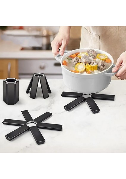 Siyah Pot Mat Bulaşık Servis Altlığı Coaster Katlanır Isı Yalıtımı Yüksek Sıcaklık Tencere ve Tavalar Mutfak Aletleri (Yurt Dışından)