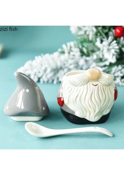 Noel Baba Baharat Kavanoz Seramik Noel Baba Baharat Pot Seti Baharat Kavanoz Baharat Kutusu Tuzluk Saklama Kabı Çeşni Kavanoz Mutfak Aksesuarları (Yurt Dışından)