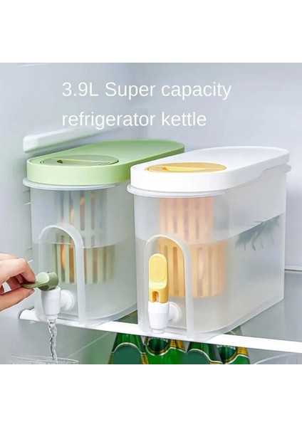 Yeşil Büyük Soğuk Su Sürahisi Musluk Filtresi ile Plastik Içecek Dispenseri Limonata Suyu Kapları Ev Buzdolabı Soğuk Su Isıtıcısı (Yurt Dışından) fiyatları