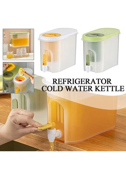Yeşil Büyük Soğuk Su Sürahisi Musluk Filtresi ile Plastik Içecek Dispenseri Limonata Suyu Kapları Ev Buzdolabı Soğuk Su Isıtıcısı (Yurt Dışından) fırsatları