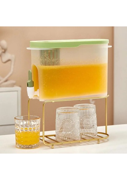 Yeşil Büyük Soğuk Su Sürahisi Musluk Filtresi ile Plastik Içecek Dispenseri Limonata Suyu Kapları Ev Buzdolabı Soğuk Su Isıtıcısı (Yurt Dışından) indirimleri