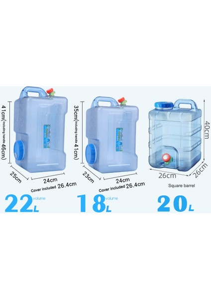 5l Açık Su Kovası Büyük Kapasiteli Sürüş Su Yiyen Kova Tankı Konteyner Musluk ile Kamp Için 5/5.5/7.5/8/10/12/15/18/22L (Yurt Dışından)