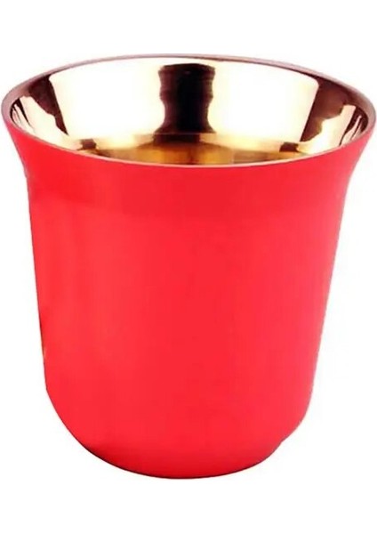 Gül Kırmızı 80 ml Çift Duvar Paslanmaz Çelik Espresso Fincan Yalıtım Nespresso Pixie Kahve Fincanı Kapsül Şekli Sevimli Termo Bardak Kahve Kupaları (Yurt Dışından)