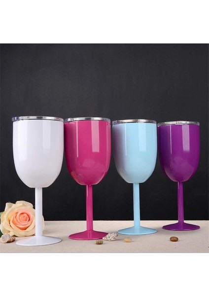 10OZ 10OZ Kadeh Bardak Mühür Kapaklı Paslanmaz Çelik Şampanya Bardağı Çift Katmanlı Kokteyl Kupa Mutlu Noeller (Yurt Dışından) fiyatları