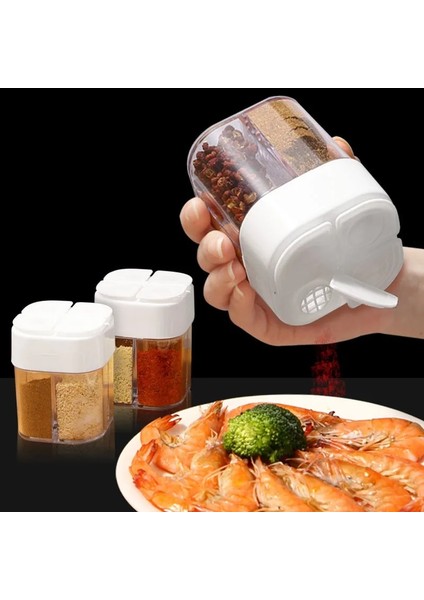 Beyaz 4'ü 1 Arada Plastik Şeffaf Tuz Biber Çalkalayıcı Baharat Dağıtıcı 4 Bölme Barbekü Kamp Baharat Kavanoz Kapaklı Pişirme Için (Yurt Dışından) indirimleri