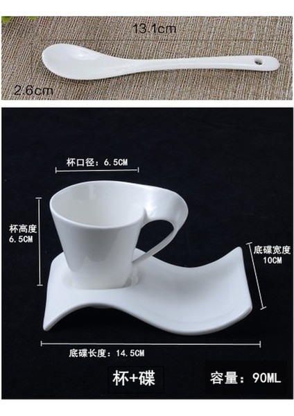 90 ml Avrupa Beyaz Porselen Kahve Fincanı Seramik Espresso Kupa Kahvaltı Süt Tatlı Fincan Çift Çay Kupa Hediye Ev Dekor Aksesuarları (Yurt Dışından)