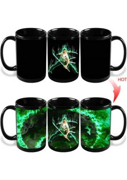 Demir Yumruk 320 ml Yaratıcı Seramik Isıtma Suyu Sıcaklığa Duyarlı Renk Değiştiren Kupa Tek Parça Luffy Film Çevreleyen Kahve Su Bardağı (Yurt Dışından) indirimleri