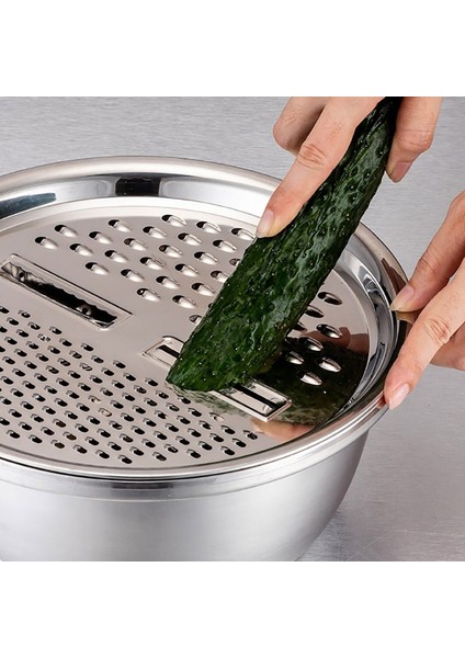 28CM 3 Adet/takım Paslanmaz Çelik Drenaj Sepeti Çok Fonksiyonlu Sebze Dilimleme Kesici Mutfak Sebze Rende Pot Sebze Meyve Tabağı (Yurt Dışından) modelleri