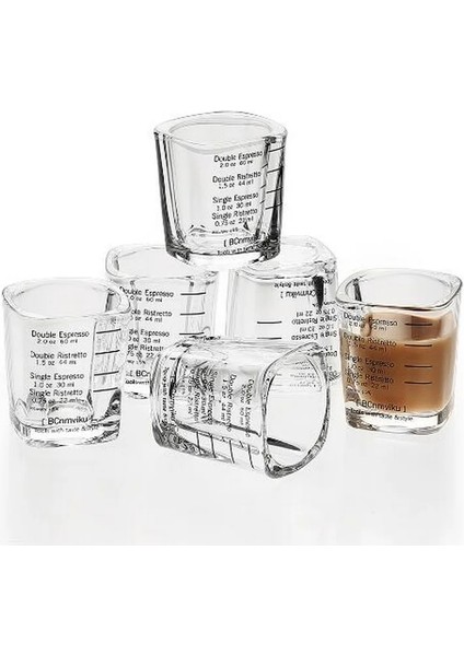 2 Adet Ölçüm Bardağı Cam 60ML Espresso Kahve Onsu Kavurma Kare Pişirme Ölçüm Kabı Ölçekli Cam Ölçüm Kabı (Yurt Dışından)