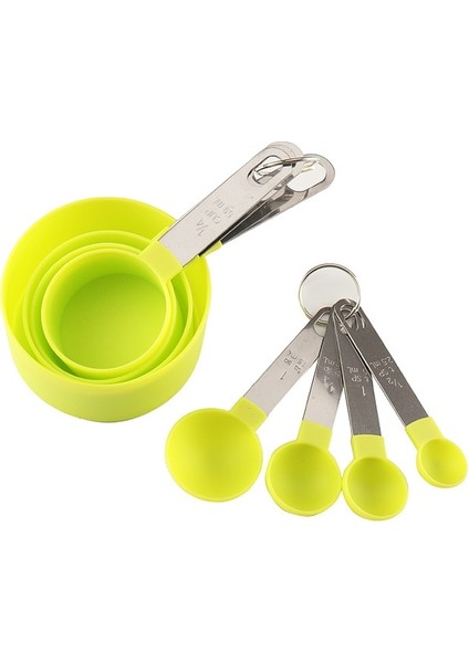 Mavi 8 Adet Ölçüm Kaşıkları ve Bardaklar Seti Istiflenebilir Leke Plastik Paslanmaz Çelik Saplı Mutfak Pişirme Aracı Ölçekli Mutfak Eşyaları (Yurt Dışından) fiyatları