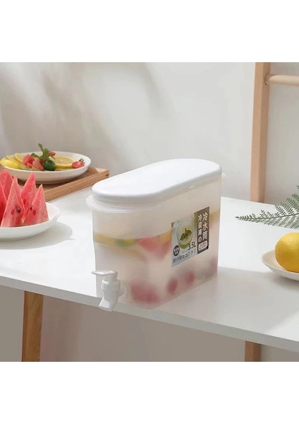 3.5l 3.5l Buzdolabı Soğuk Su Isıtıcısı Musluklu Limonata Şişesi Drinkware Su Isıtıcısı Pot Içecek Dağıtıcı Soğuk Su Kovası Mutfak (Yurt Dışından)