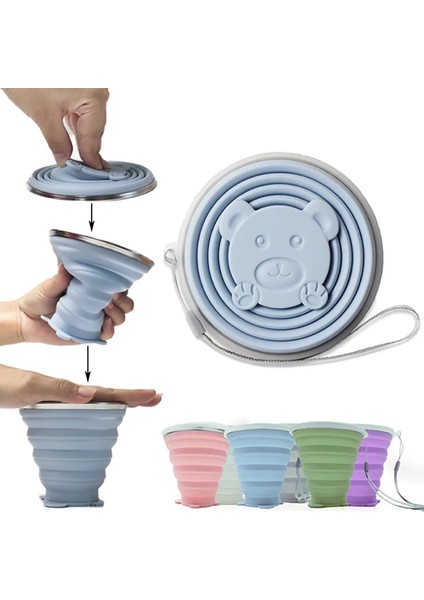 Yeşil 320 ml Katlanır Bardak Katlanabilir Katlanabilir Teleskopik Silikon Su Şişesi Açık Seyahat Çocuk Bardak Çay Fincanı Ware Sürahi Içecek Su Copa (Yurt Dışından)