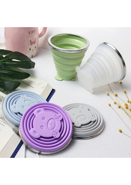 Yeşil 320 ml Katlanır Bardak Katlanabilir Katlanabilir Teleskopik Silikon Su Şişesi Açık Seyahat Çocuk Bardak Çay Fincanı Ware Sürahi Içecek Su Copa (Yurt Dışından)