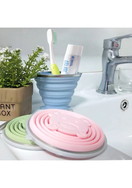 Yeşil 320 ml Katlanır Bardak Katlanabilir Katlanabilir Teleskopik Silikon Su Şişesi Açık Seyahat Çocuk Bardak Çay Fincanı Ware Sürahi Içecek Su Copa (Yurt Dışından)
