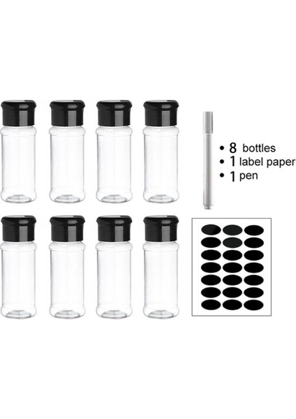 Siyah C 100 ml Kavanoz Baharat Tuz ve Biber Çalkalayıcı Baharat Kavanoz Baharat Organizatör Plastik Barbekü Çeşni Mutfak Gadget Aracı (Yurt Dışından)