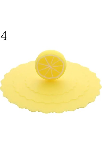 Stil 4 Sevimli Karikatür Meyve Bitki Hayvan Silikon Bardak Kapağı 10 cm Yeniden Kullanılabilir Yumuşak Silika Jel Içecek Su Çay Kahve Kapakları Toz Geçirmez Sızdırmaz (Yurt Dışından)