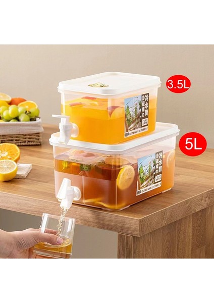 3.5l Soğuk Su Isıtıcısı Musluk Suyu Sürahisi Limonata Kabı Buzdolabı Yaz Için Soğuk Su Kovası Dağıtıcı Drinkware 5l/3.5l (Yurt Dışından)