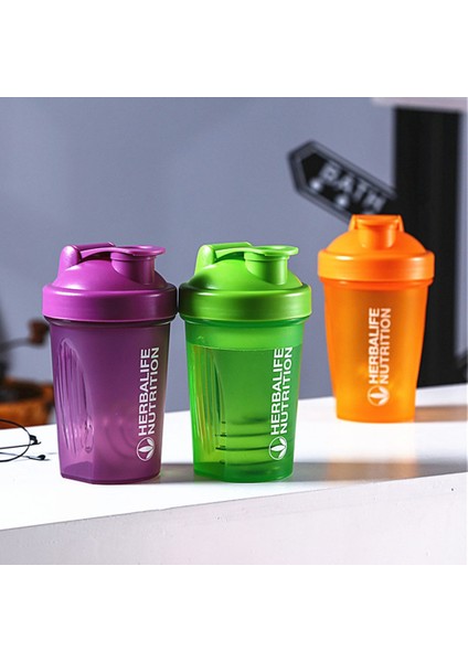 Mor 400 ml Spor Spor Su Şişesi Moda Basit Shaker Fincan Protein Tozu Beslenme Milkshake Ölçekli Su Bardağı ile Karıştırma Bardağı (Yurt Dışından)