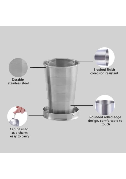 2 Adet 75 ml 75/150/250 ml Paslanmaz Çelik Katlanır Bardak Kamp Tencere Geri Çekilebilir Fincan Anahtarlık ile Handcup Taşınabilir Açık Seyahat Kamp (Yurt Dışından) modelleri