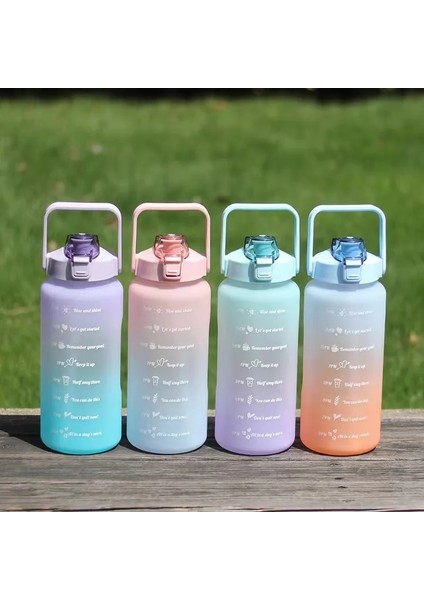 Pembe 2.0l 2l Büyük Kapasiteli Su Şişesi Samanlı Zaman Işaretleyici Buzlu Fincan Kızlar Büyük Taşınabilir Seyahat Şişeleri Spor Fitness Fincan (Yurt Dışından) fiyatları