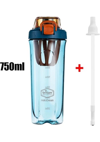 Yeşil 750ML Upors Tritan Shaker Pipetli Şişe Taşınabilir Peynir Altı Suyu Proteini Spor Salonu Mikser Blender Shaker Içme Bardağı Spor Su Şişesi 700/1600ML (Yurt Dışından)