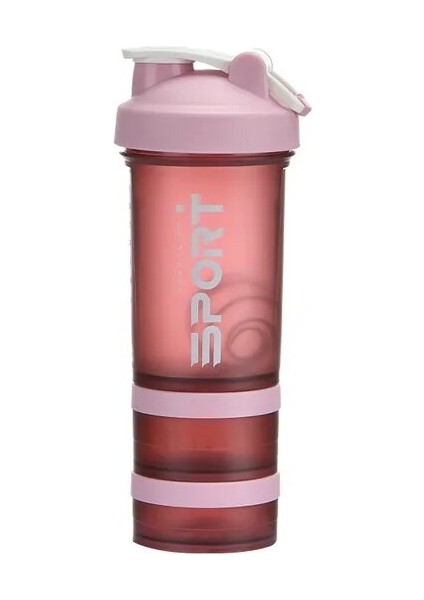 B01 450ML Spor Su Şişesi 500ML Protein Shaker Açık Seyahat Taşınabilir Meyve Suyu Bardağı Toz Kutusu ile Kahve Kupaları Sızdırmaz Içecek Şişesi (Yurt Dışından)